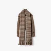 Detachable Scarf Wool Blend Jacket in Biscuit beige - Women | Burberry® Official