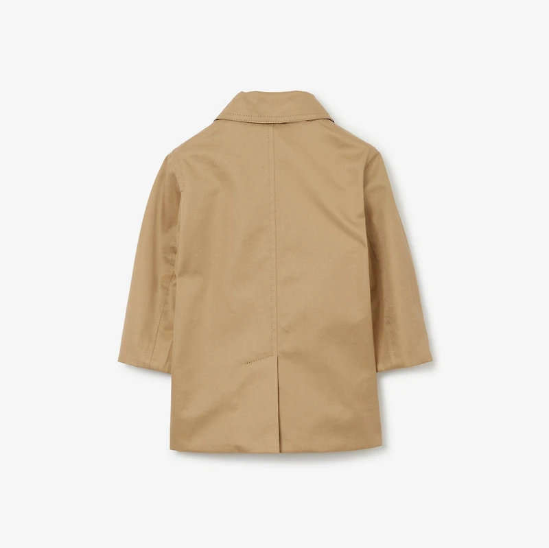 Reversible Check Gabardine Car Coat in Archive beige | Burberry® Official