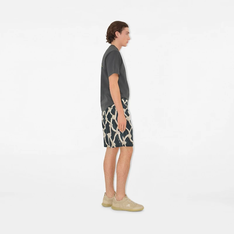 Knot Nylon Shorts in Magnet - Men | Burberry® Official