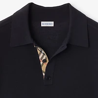 Wool Polo Shirt in Navy - Men | Burberry® Official