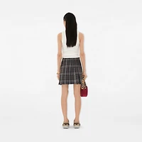 Check Wool Mini Kilt in Fig/black amethyst - Women | Burberry® Official