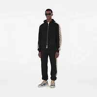 Check Trim Cotton Jogging Pants in Black - Men | Burberry® Official