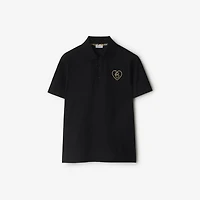 B Heart Cotton Polo Shirt in Black - Men | Burberry® Official