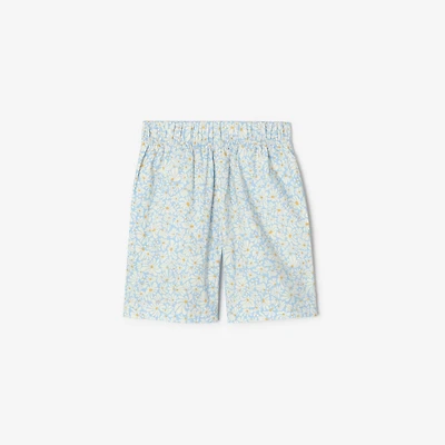 Daisy Cotton Poplin Shorts in Misty blue | Burberry® Official