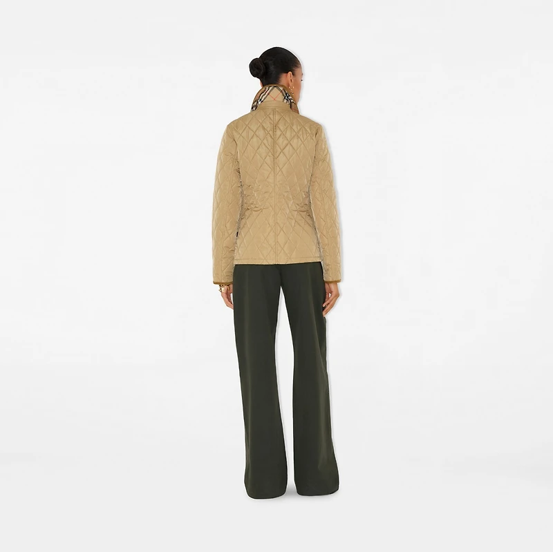 Quilted Nylon Jacket in Flax/sand - Women | Burberry® Official