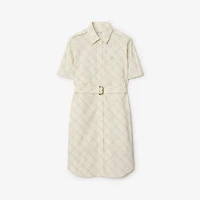 Check Cotton Shirt Dress in Magnolia - Women | Burberry® Official