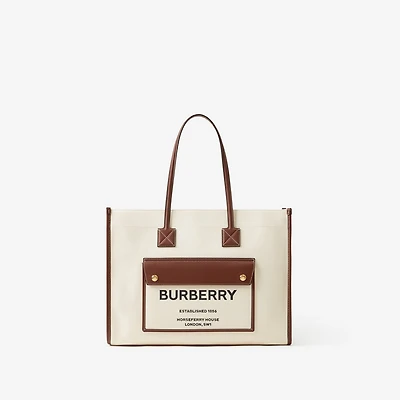 Small Freya Tote in Natural/tan - Women, Canvas | Burberry® Official