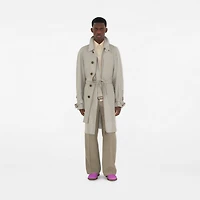 Long Silk Car Coat in Castle - Men | Burberry® Official