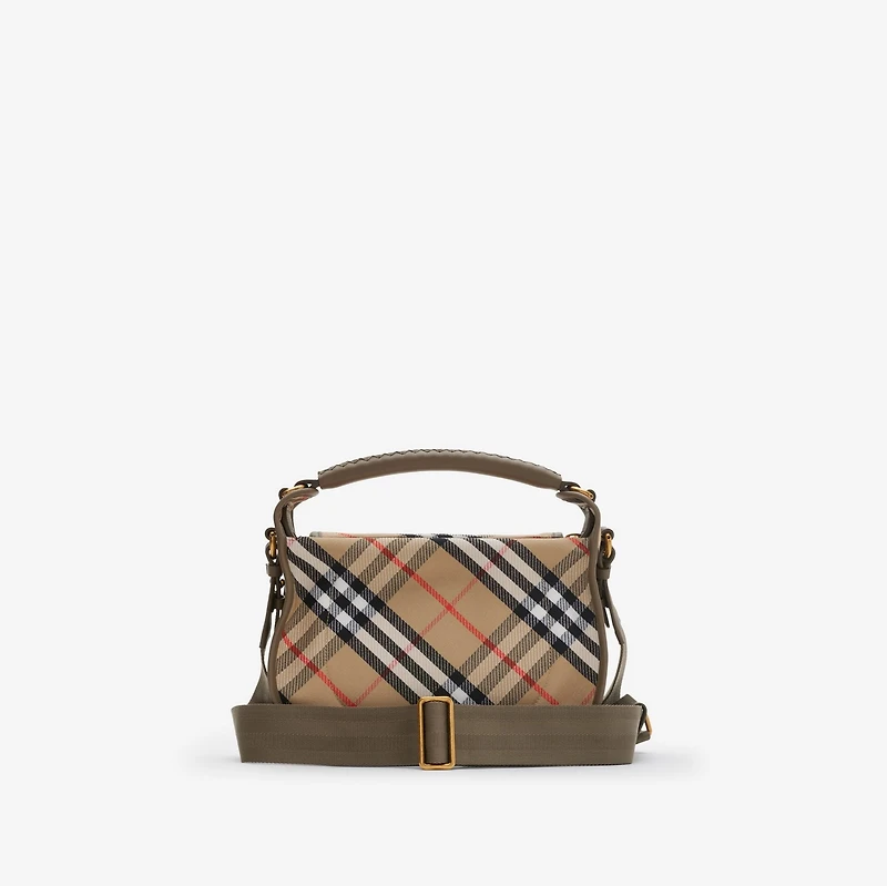 Small B Clip Messenger Bag in Sand - Women, Cotton, Nylon | Burberry® Official