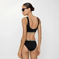 Check Trim Bikini Briefs in Black - Women, Nylon | Burberry® Official