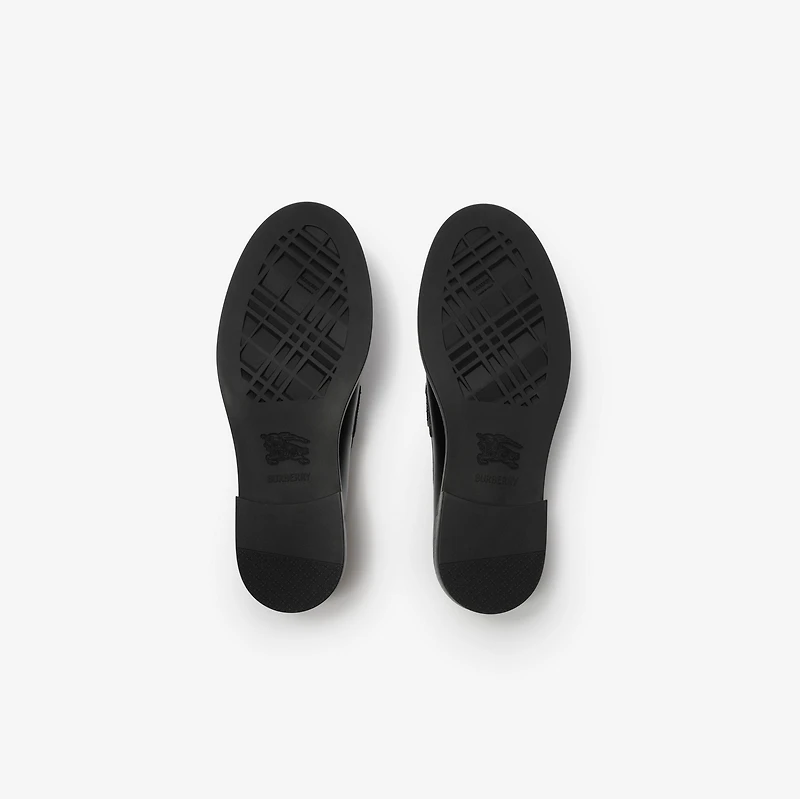 Leather Pembroke Loafers in Black - Men | Burberry® Official