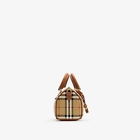 Mini Check Bowling Bag in Briar brown - Women | Burberry® Official