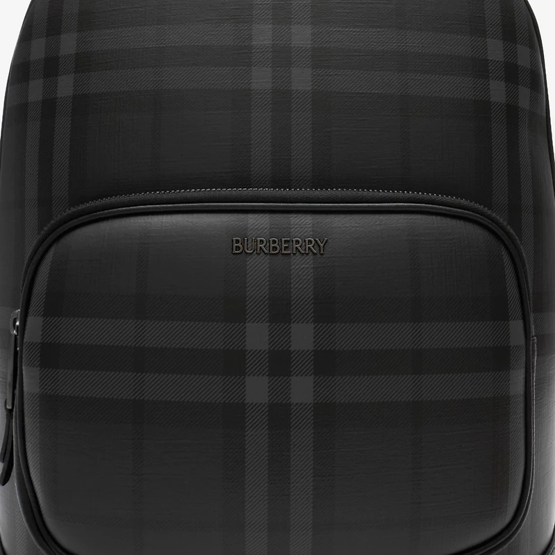City Check Zip Backpack in Iron grey - Men, Technical, Cotton | Burberry® Official