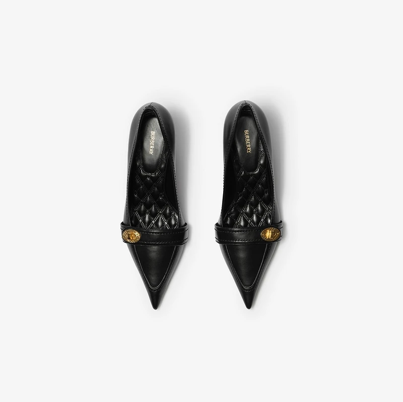 Leather Cotswolds Low Pumps in Black - Women | Burberry® Official