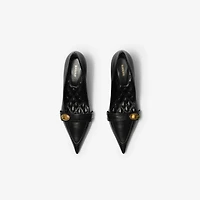 Leather Cotswolds Low Pumps in Black - Women | Burberry® Official
