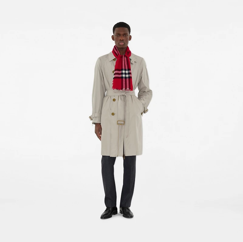 Wide Check Wool Scarf in Post red | Burberry® Official