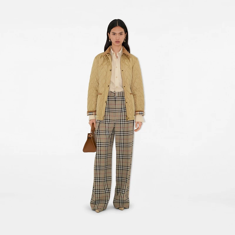 Quilted Nylon Jacket in Flax - Women | Burberry® Official