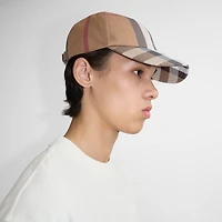 Check Cotton Baseball Cap in Dark birch brown - Men | Burberry® Official