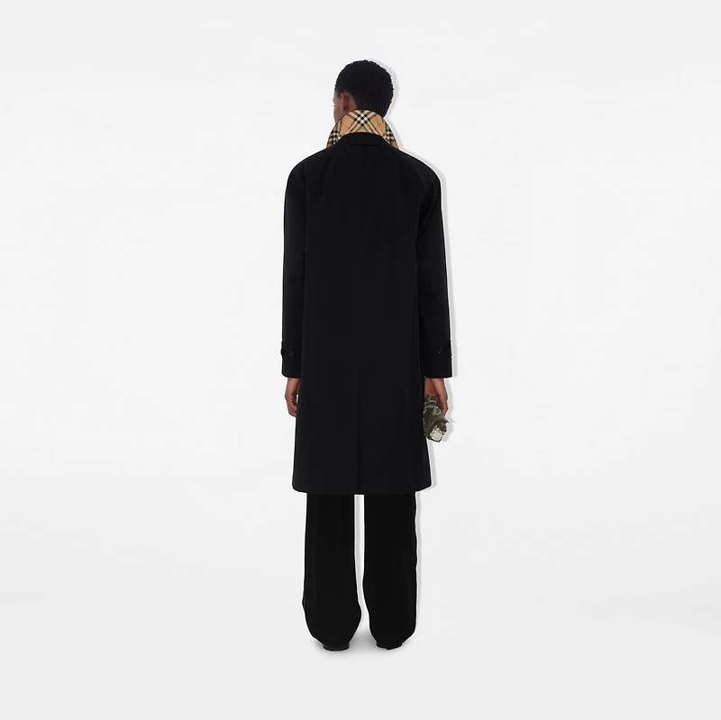 Long Camden Heritage Car Coat in Black - Men, Cotton Gabardine | Burberry® Official