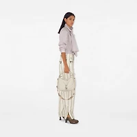 Striped Silk Blend Tailored Trousers in White/black - Women | Burberry® Official