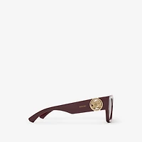 EKD Rectangular Sunglasses in Dark red - Women | Burberry® Official