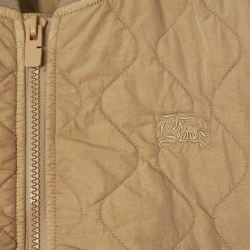 Quilted Nylon Bomber Jacket in Sand | Burberry® Official