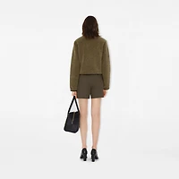 Cropped Fleece Jacket in Mire melange - Women | Burberry® Official