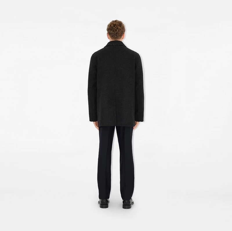 Short Wool Car Coat in Charcoal grey - Men | Burberry® Official