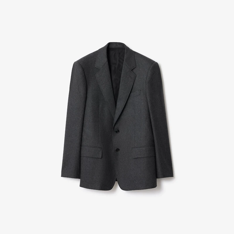 Wool Flannel Tailored Jacket in Brisk grey - Men | Burberry® Official