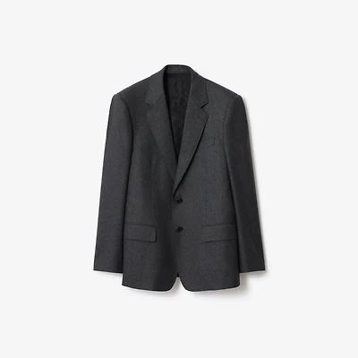 Wool Flannel Tailored Jacket in Brisk grey - Men | Burberry® Official