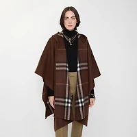 Cashmere Hooded Cape in Treacle brown | Burberry® Official