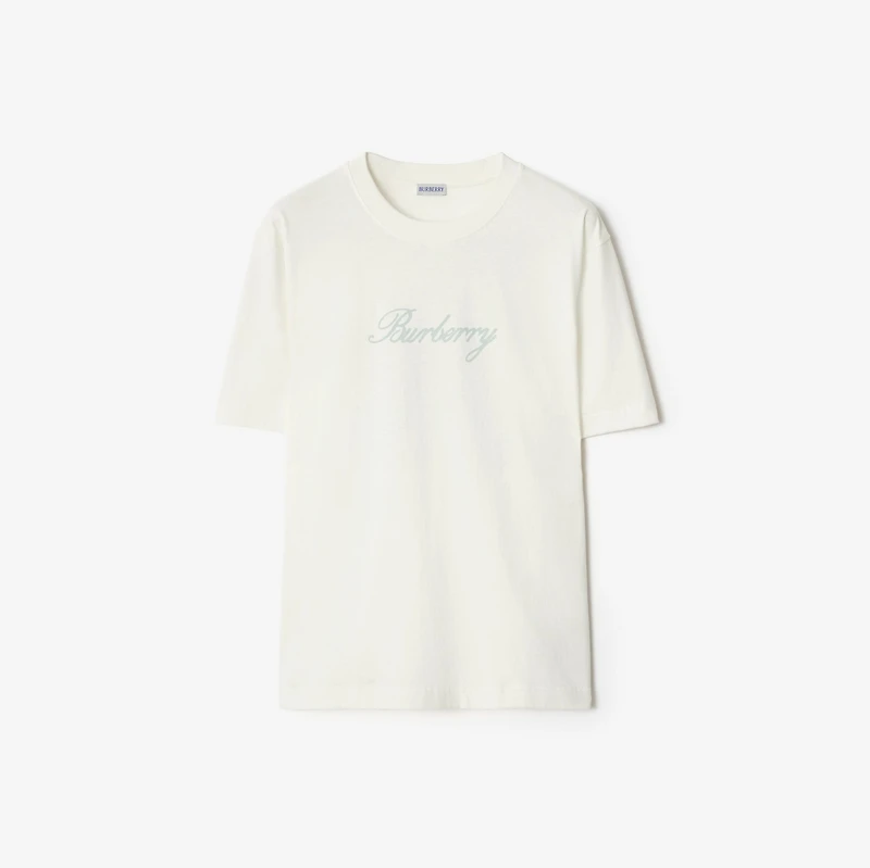 Rain or Shine Cotton T-shirt in Chalk white - Men | Burberry® Official