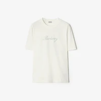 Rain or Shine Cotton T-shirt in Chalk white - Men | Burberry® Official