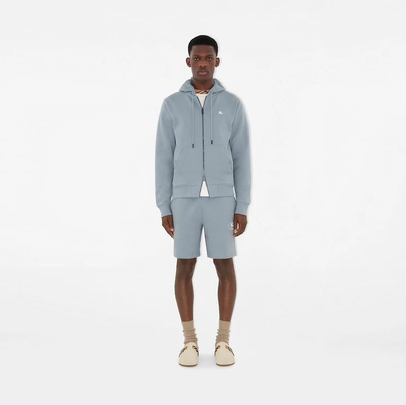 Knight Stamp Cotton Zip Hoodie in Gale grey - Men | Burberry® Official