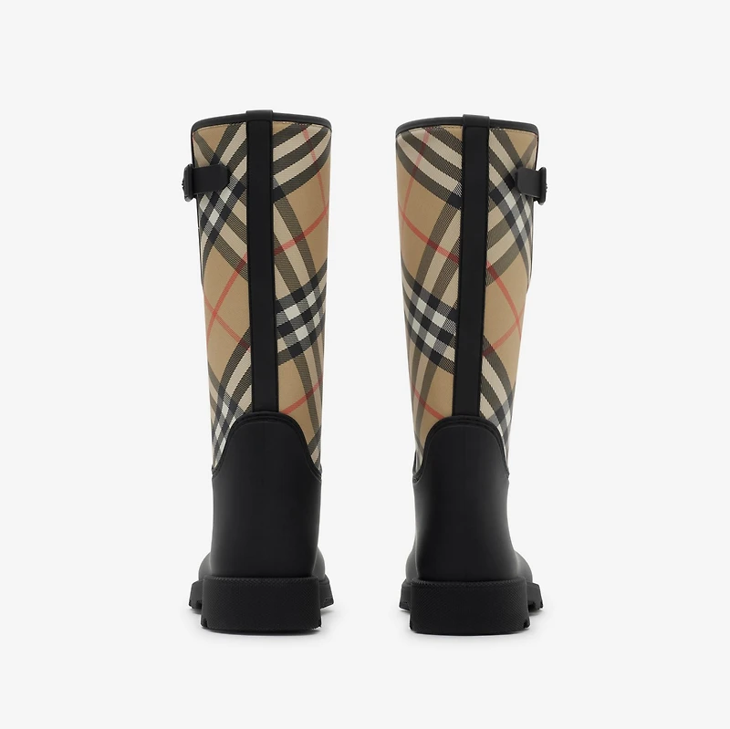 Rubber Marsh Stamp High Boots​ in Black - Women | Burberry® Official