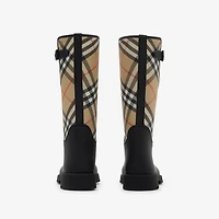 Rubber Marsh Stamp High Boots​ in Black - Women | Burberry® Official