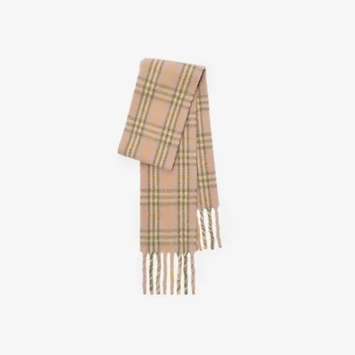 Narrow Check Alpaca Wool Blend Scarf in Teacup pink | Burberry® Official