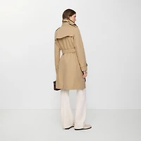 Mid-length Kensington Heritage Trench Coat in Honey beige - Women, Cotton Gabardine | Burberry® Official