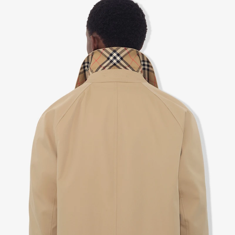 Mid-length Camden Heritage Car Coat in Honey - Men, Cotton Gabardine | Burberry® Official