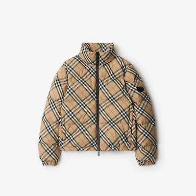Check Ambleside Puffer Jacket in Sand - Women | Burberry® Official