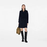 Mid-length Chelsea Heritage Trench Coat in Coal blue - Women, Cotton Gabardine | Burberry® Official