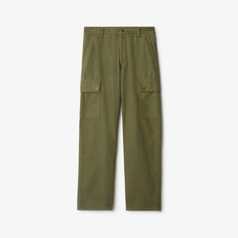 Gabardine Cargo Trousers in Wreath green - Men | Burberry® Official