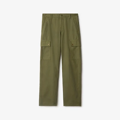 Gabardine Cargo Trousers in Wreath green - Men | Burberry® Official