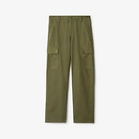 Gabardine Cargo Trousers in Wreath green - Men | Burberry® Official