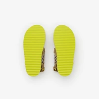 Check Sandals in Sand beige/green