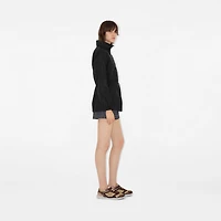 Short Checker-tape Nylon Parka in Black - Women | Burberry® Official