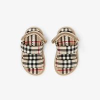 Check Sandals in Archive beige