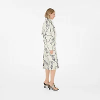 Long Knight Hardware Tricotine Trench Coat in Silver/white - Women | Burberry® Official