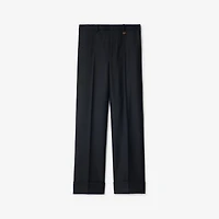 Check Wool Tailored Trousers in Tarmac grey/dark pewter grey - Men | Burberry® Official