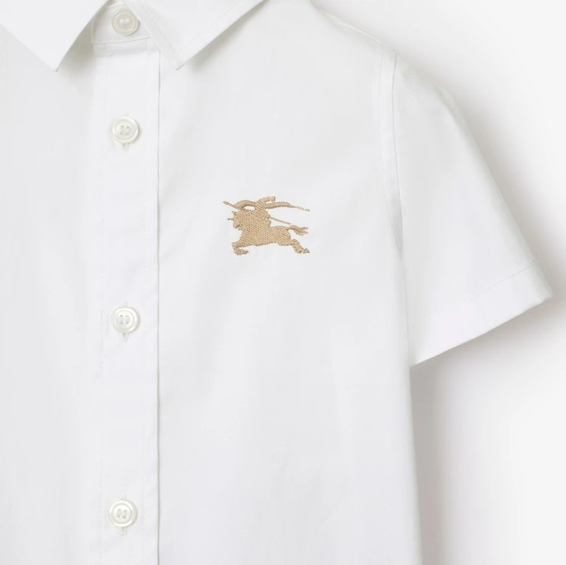 Stretch Cotton Shirt in White | Burberry® Official